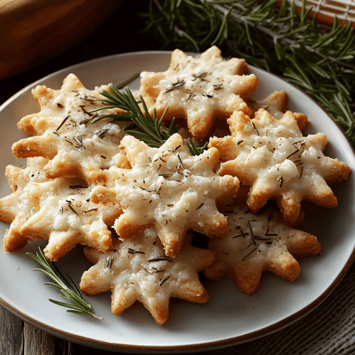 Savory Rosemary Parmesan Snowflake Cookies k8vcyr