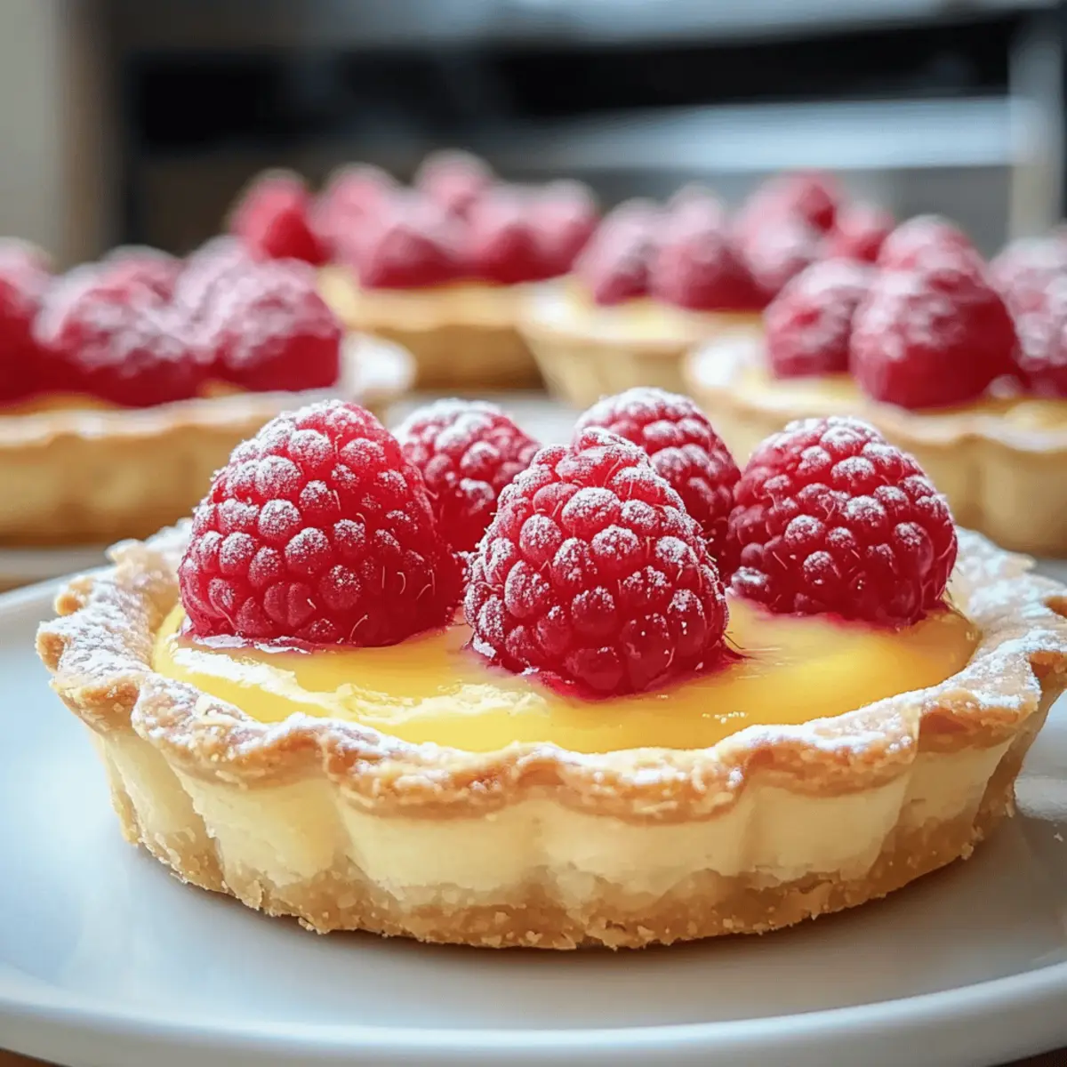 Delightful Vanilla Cream Tarts with Fresh Raspberries