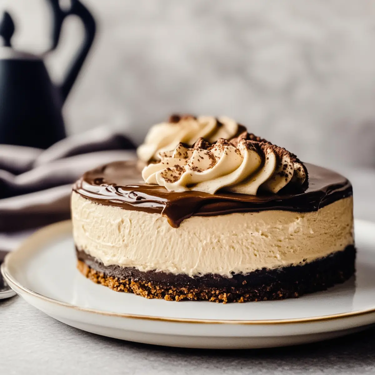 Irresistible Coffee Cheesecake with Heavenly Ganache Delight