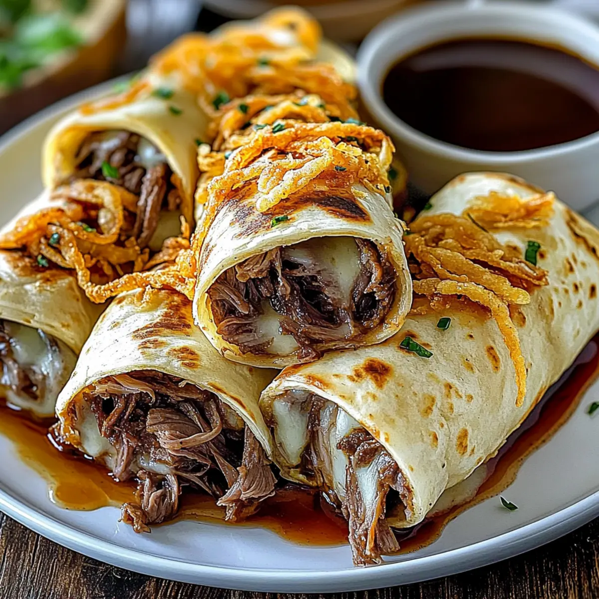 Mouthwatering French Dip Tortilla Roll Ups for Easy Snacking