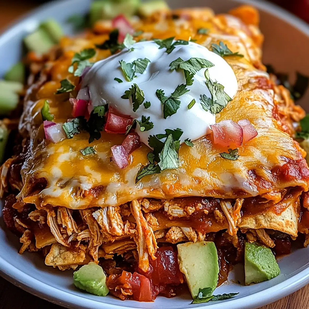 Savor Every Bite of Shredded Chicken Enchilada Casserole