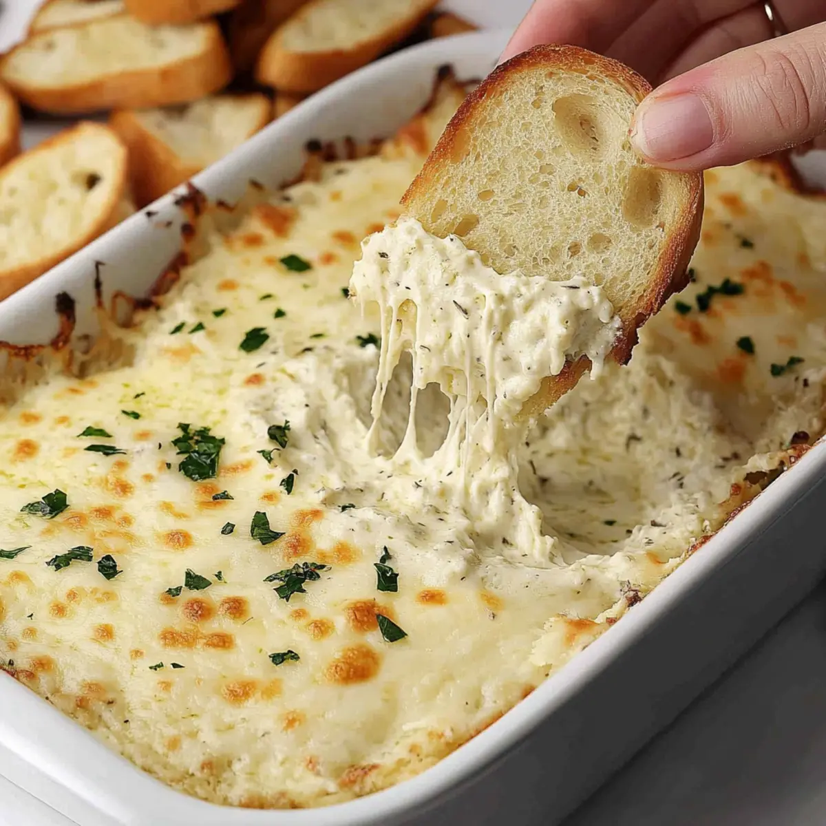 Garlic Bread Dip That’s Cheesy, Melty, and Irresistible