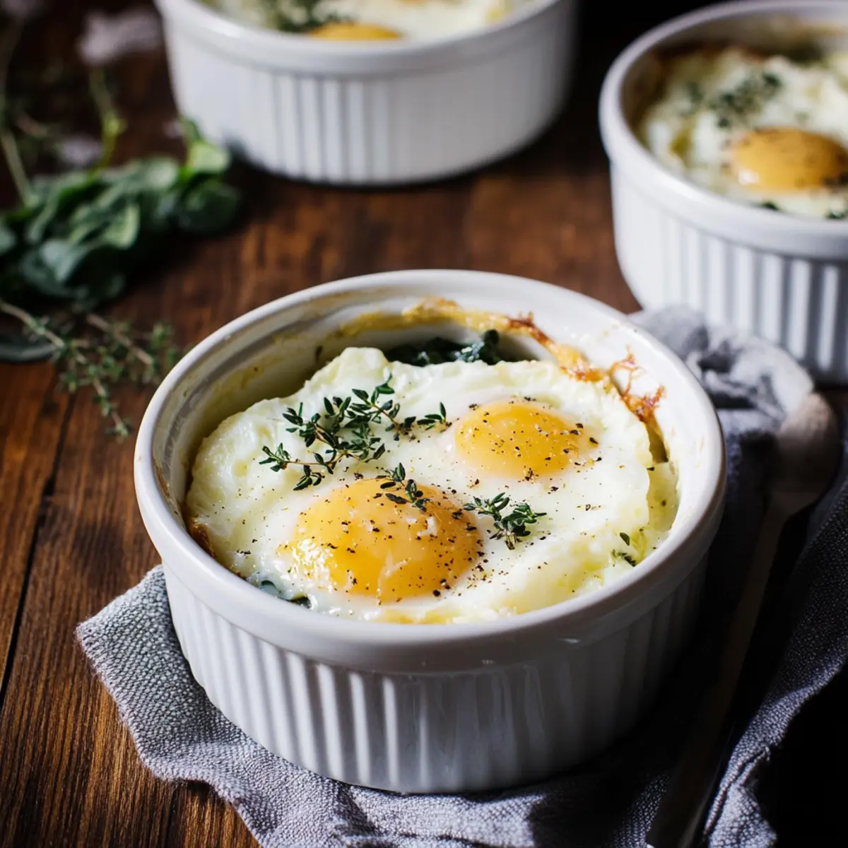 Delicious Ricotta and Thyme Baked Eggs for a Cozy Breakfast