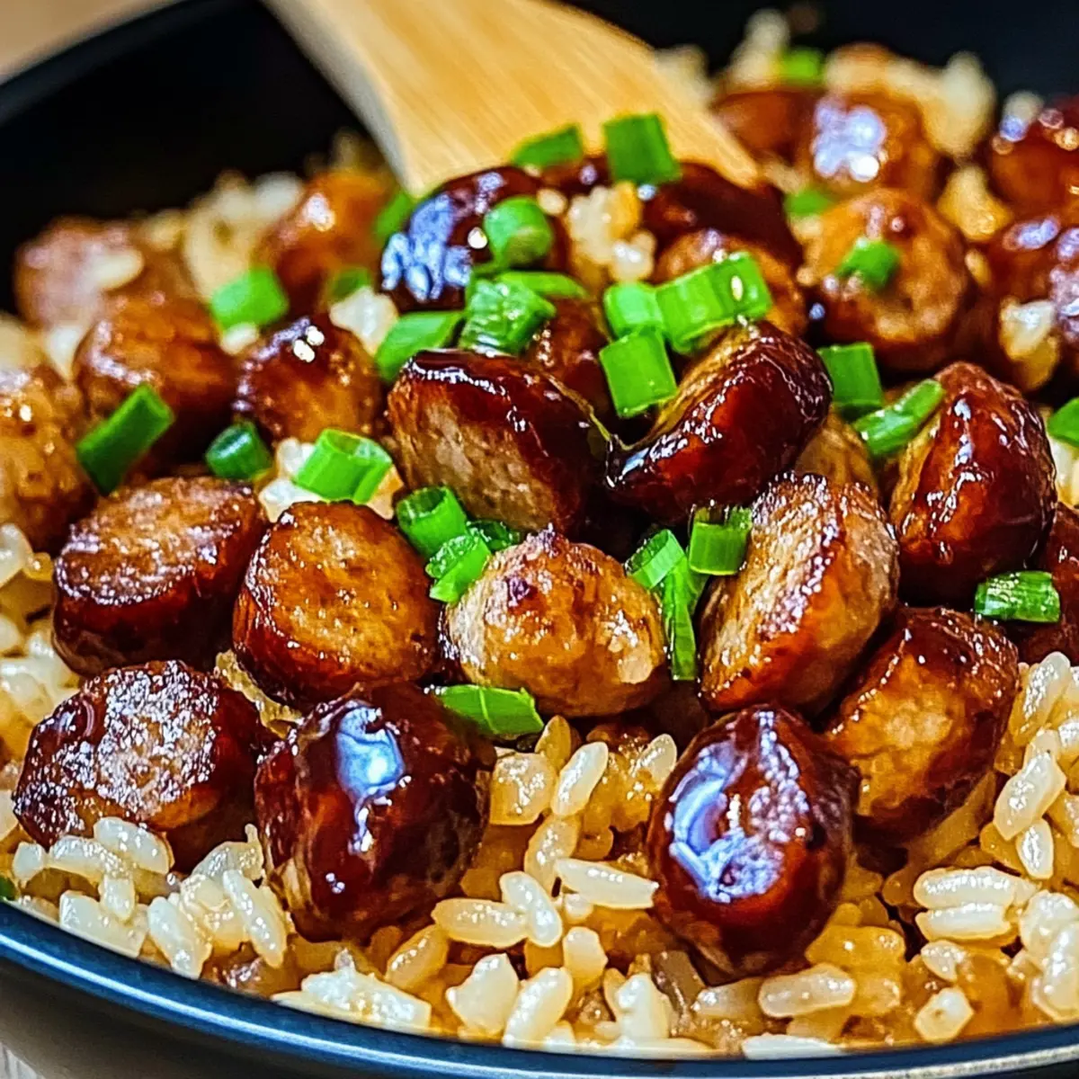 One-Pan Sweet and Tangy BBQ Sausage Rice for Cozy Nights