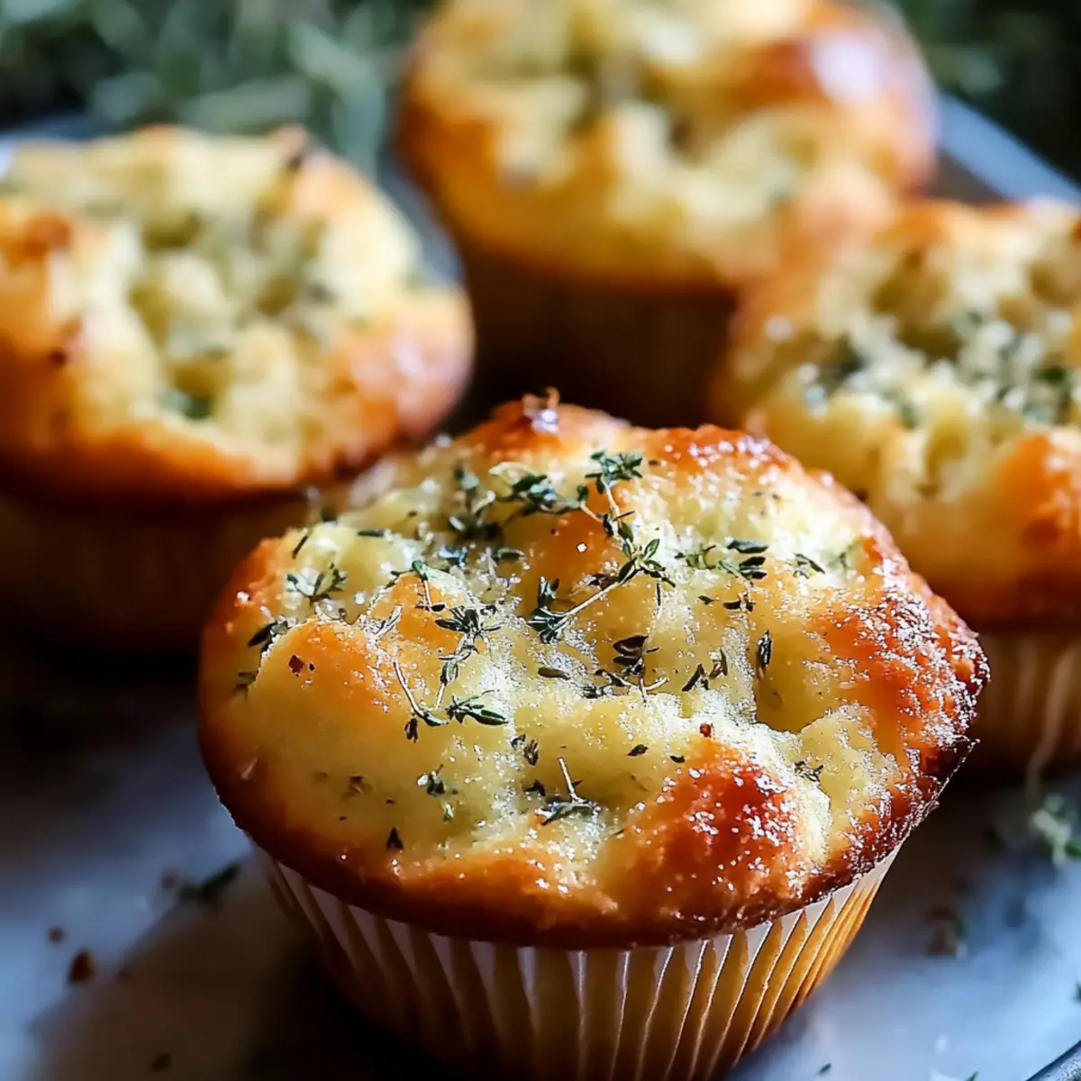 Garlic Butter Herb Focaccia Muffins that Melt in Your Mouth