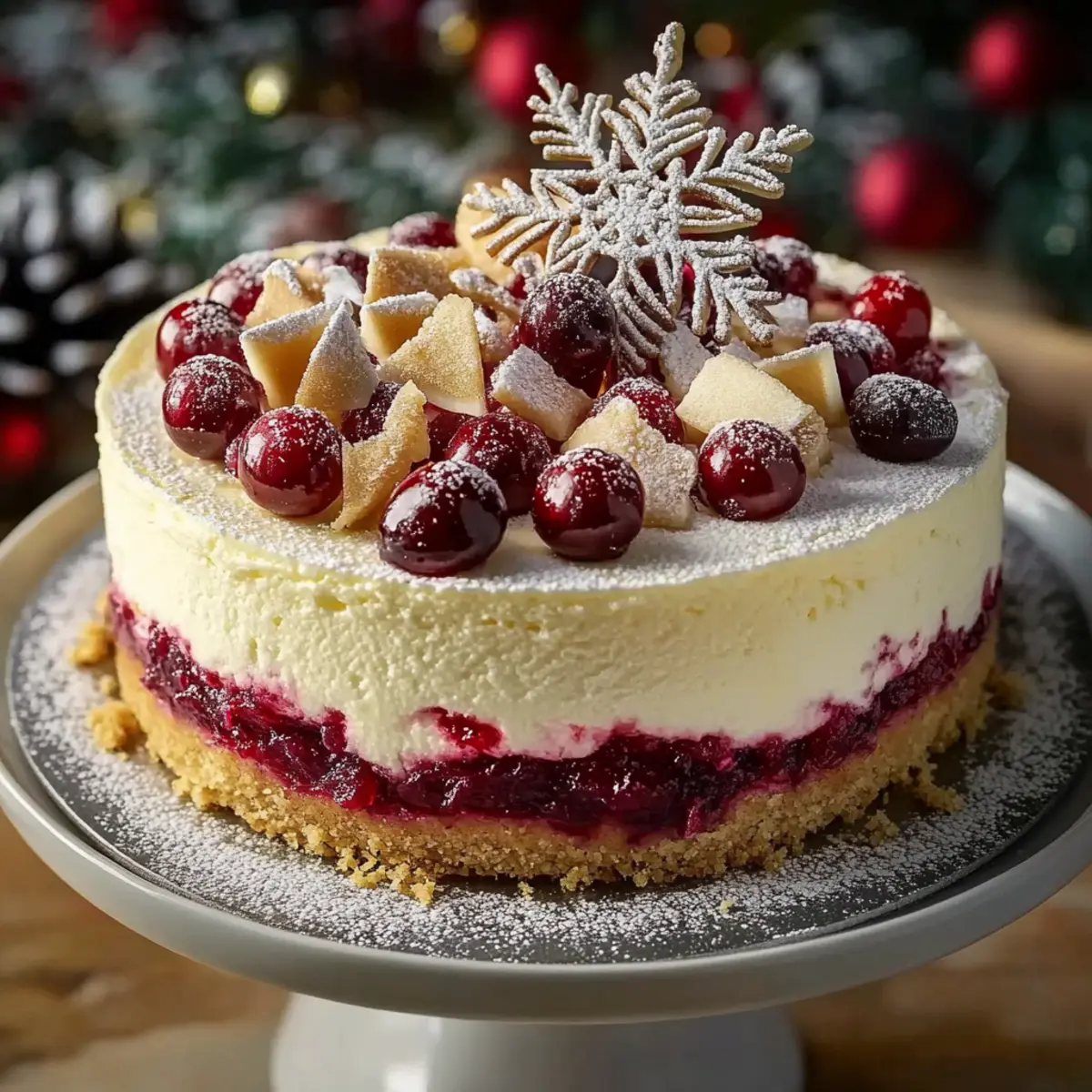 Cranberry Jam White Chocolate Mousse Cheesecake Delight