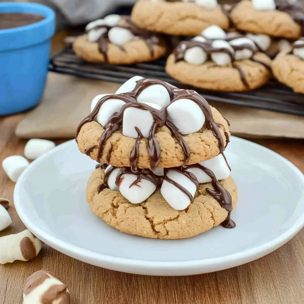 Fluffernutter Cookies: Soft Chewy Bliss with Chocolate Drizzle