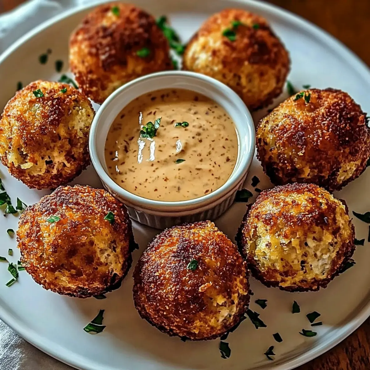 Crispy Reuben Balls with Spicy Thousand Island Sauce Delight