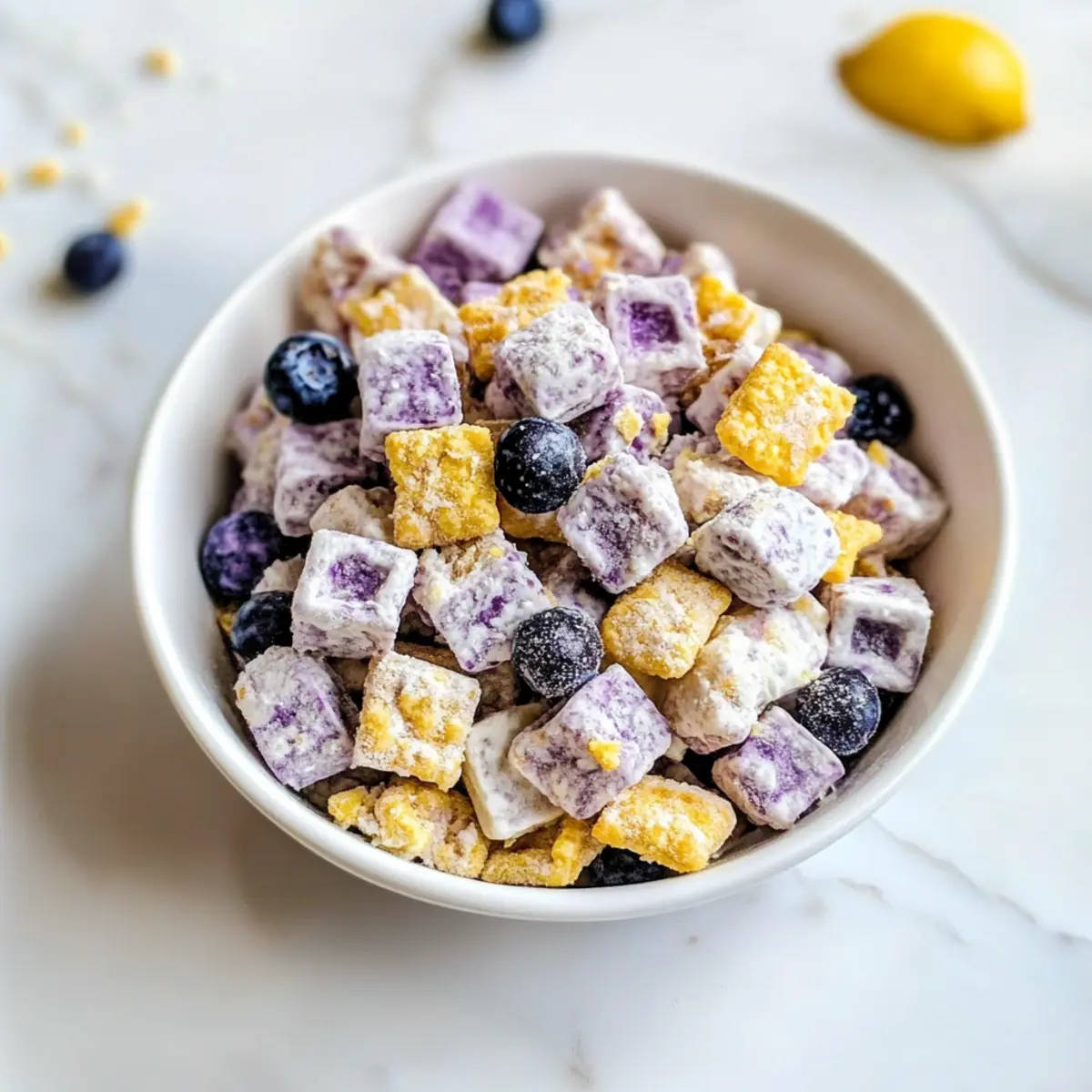 Blueberry Lemon Cheesecake Puppy Chow: Irresistibly Sweet Treat