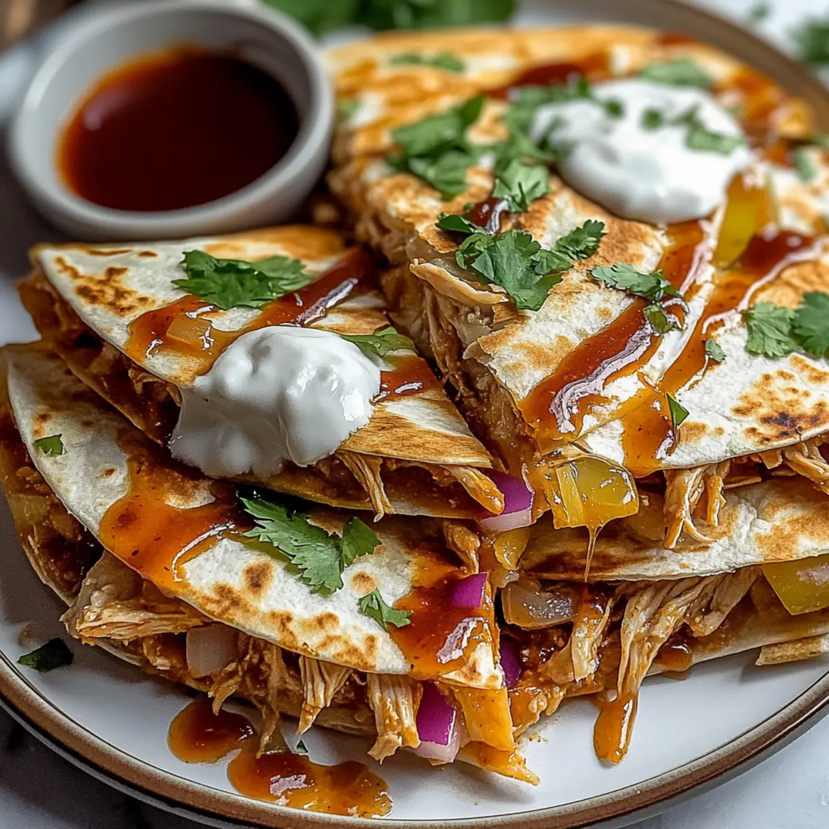 Easy Hot Honey BBQ Chicken Quesadillas for Flavor Lovers