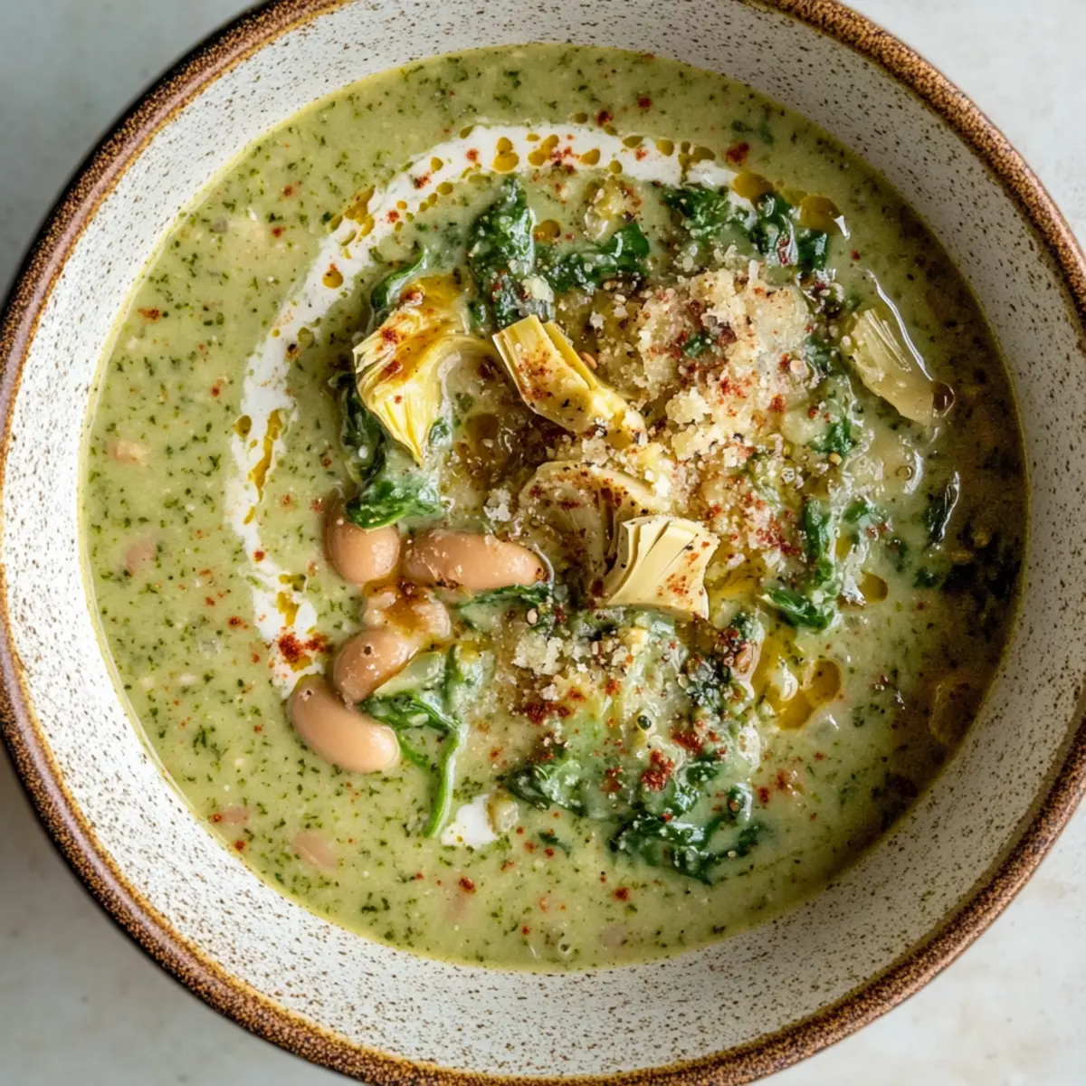 Creamy Spinach Artichoke White Bean Soup You'll Crave