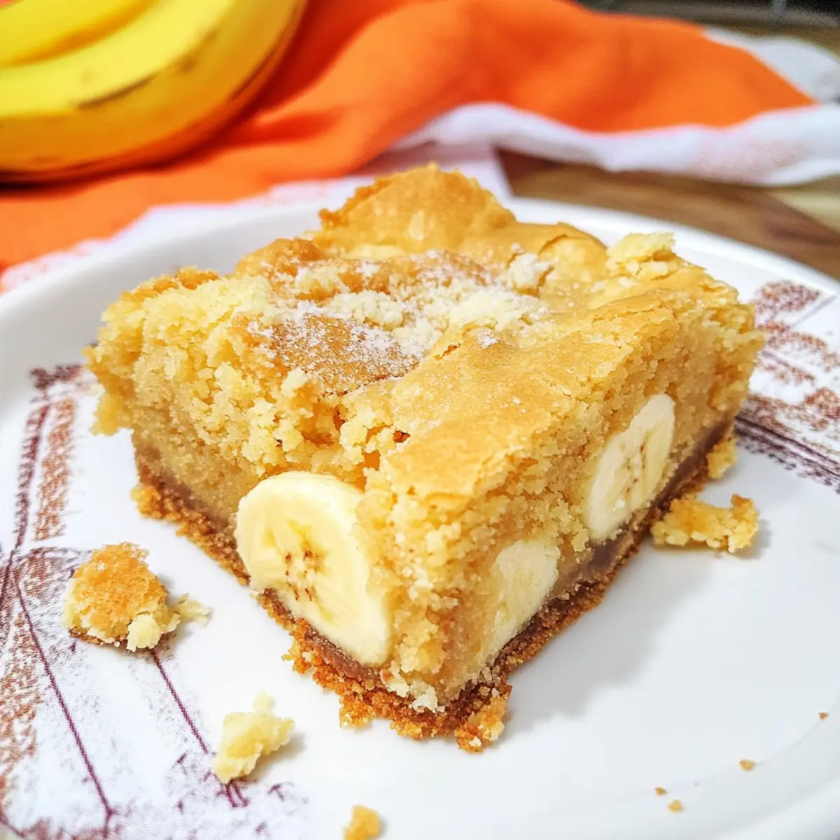 Decadent Banana Blondies with a Crunchy Vanilla Crust