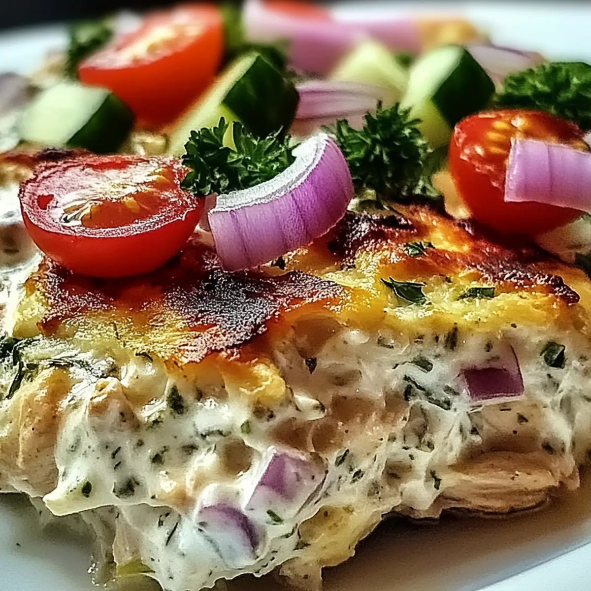 Dump and Bake Chicken Tzatziki Casserole: Easy Mediterranean Bliss