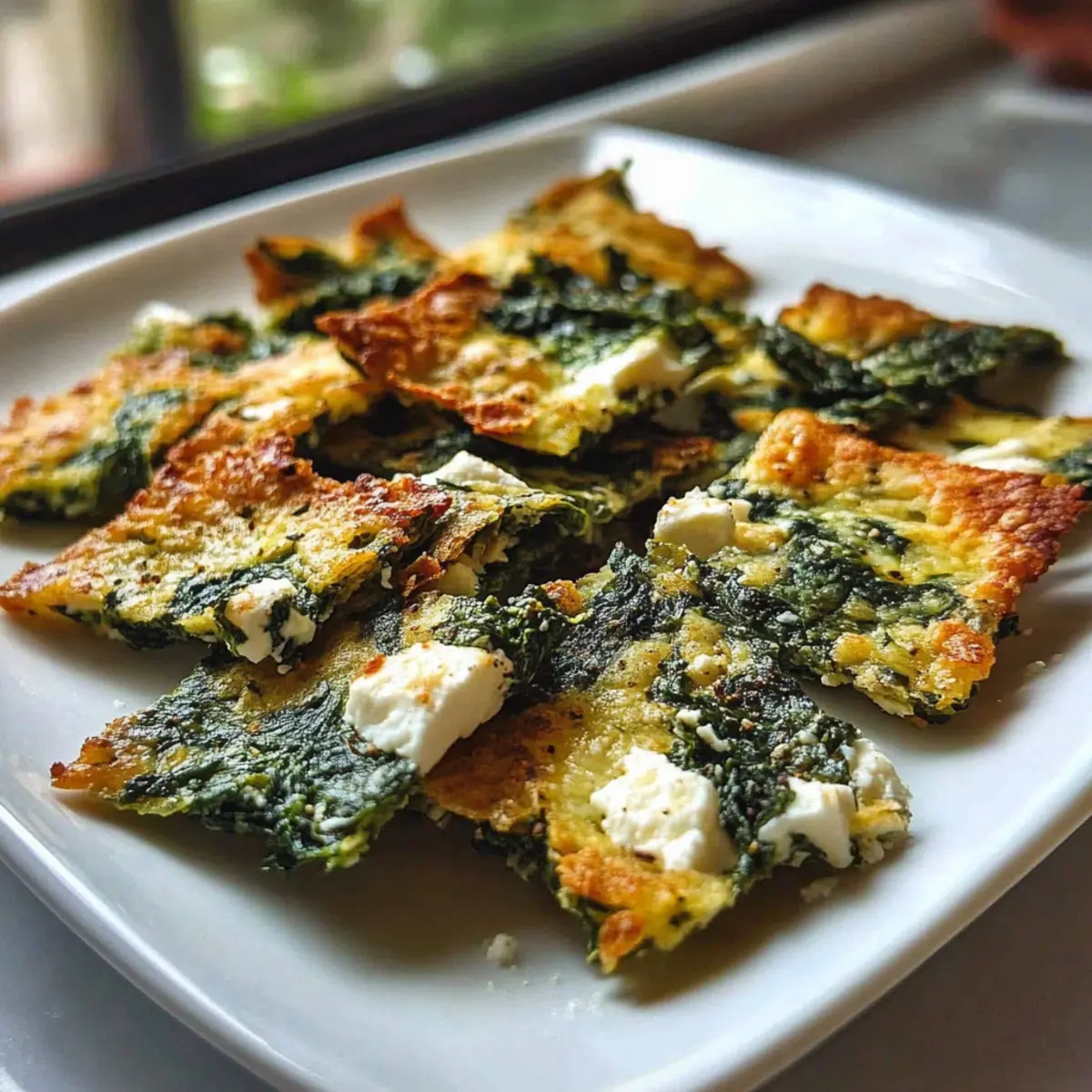 Mediterranean Spinach and Feta Cheese Crisps for Quick Yum