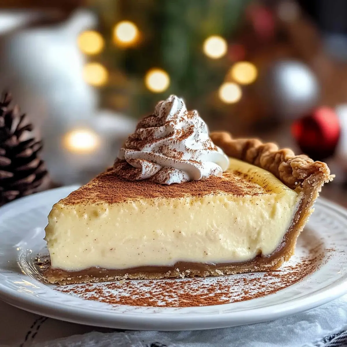 Christmas Eve Cinnamon-Vanilla Custard Pie for Cozy Holidays