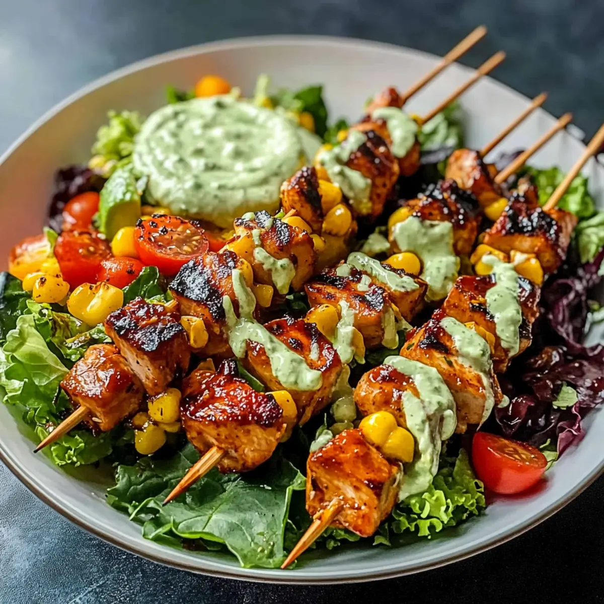 BBQ Chicken Skewer Salad: A Smoky Summer Protein Boost