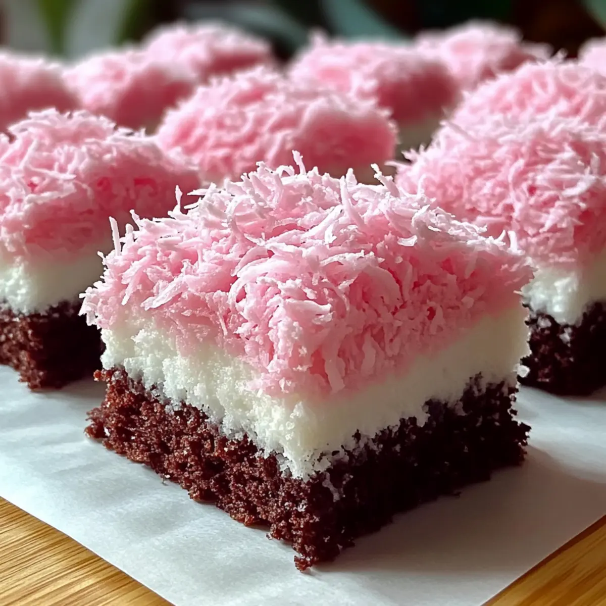 Sweet Pink Coconut Snowball Cake Bars for Instant Joy