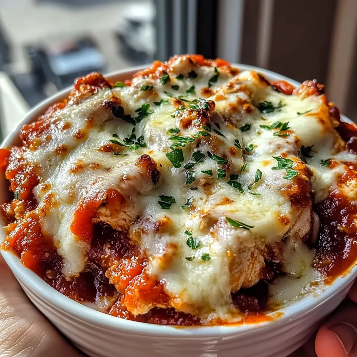 Delicious Chicken Parm Cottage Cheese Bowl for Protein Lovers