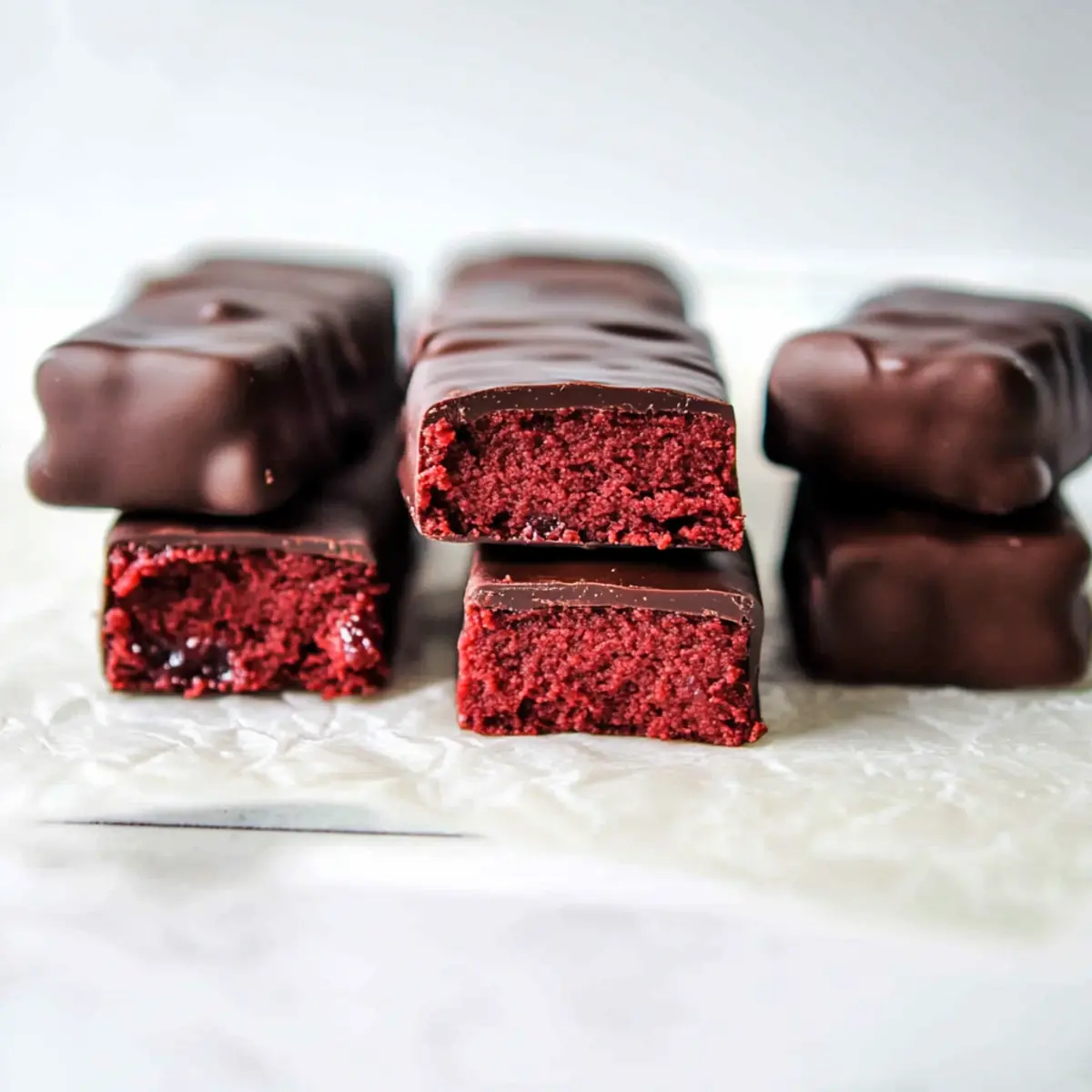 Deliciously Soft Gluten Free Red Velvet Cake Protein Bars
