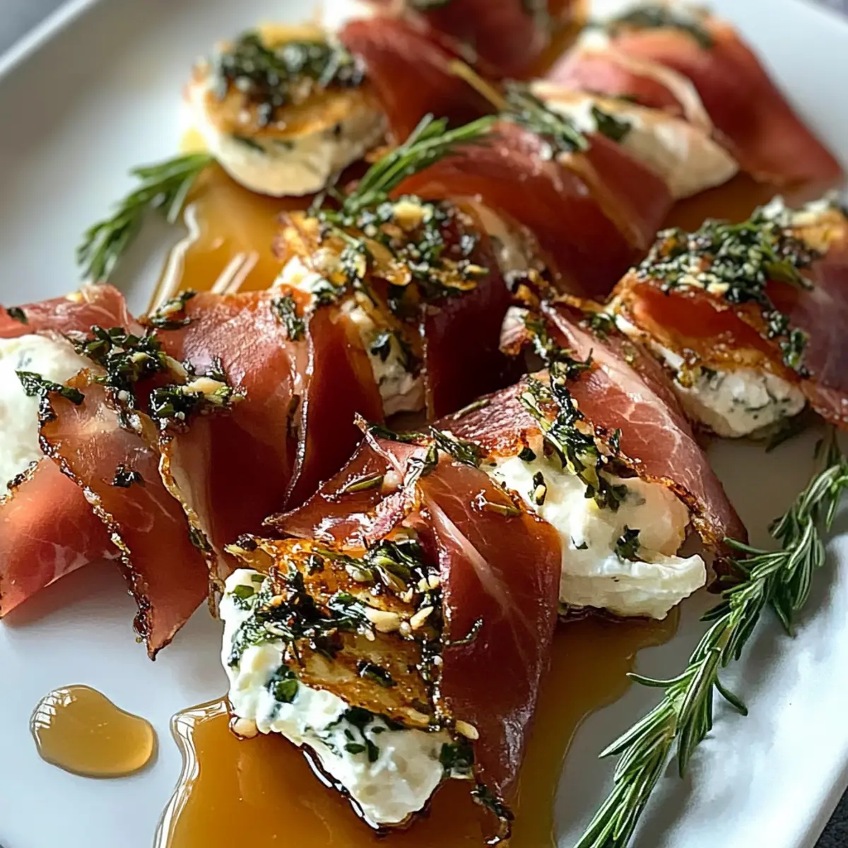 Crispy Prosciutto Appetizer with Boursin Cheese and Honey Bliss