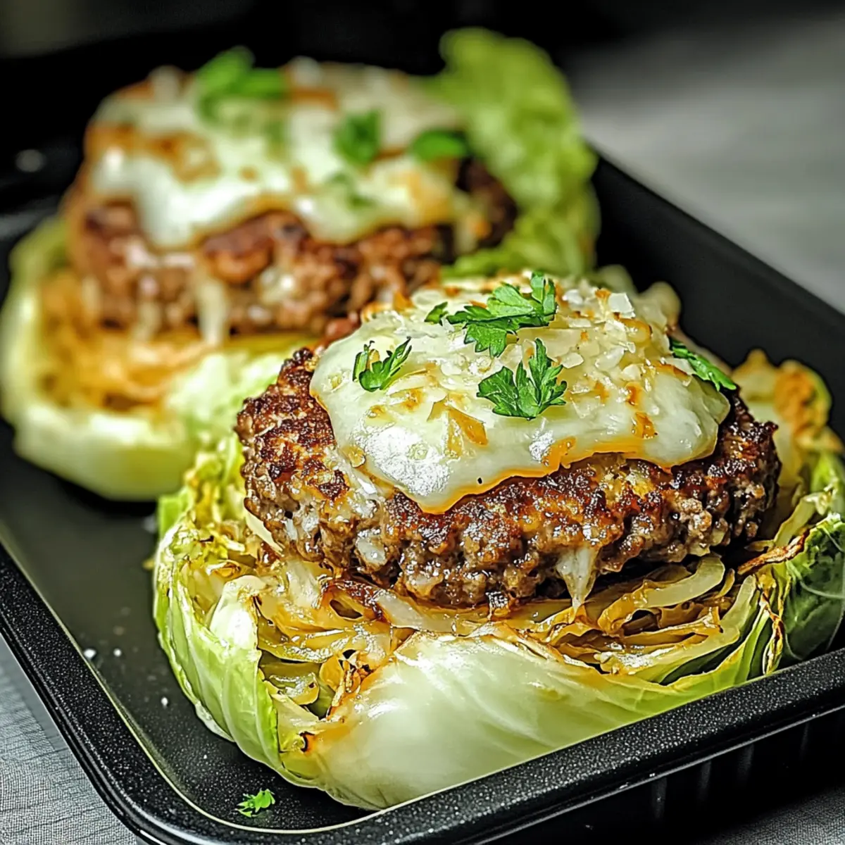 Oven-Baked Cabbage Burgers: A Savory Low-Carb Delight