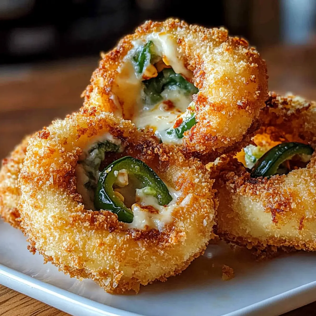 Jalapeño Popper Stuffed Onion Rings for the Ultimate Snack Fix