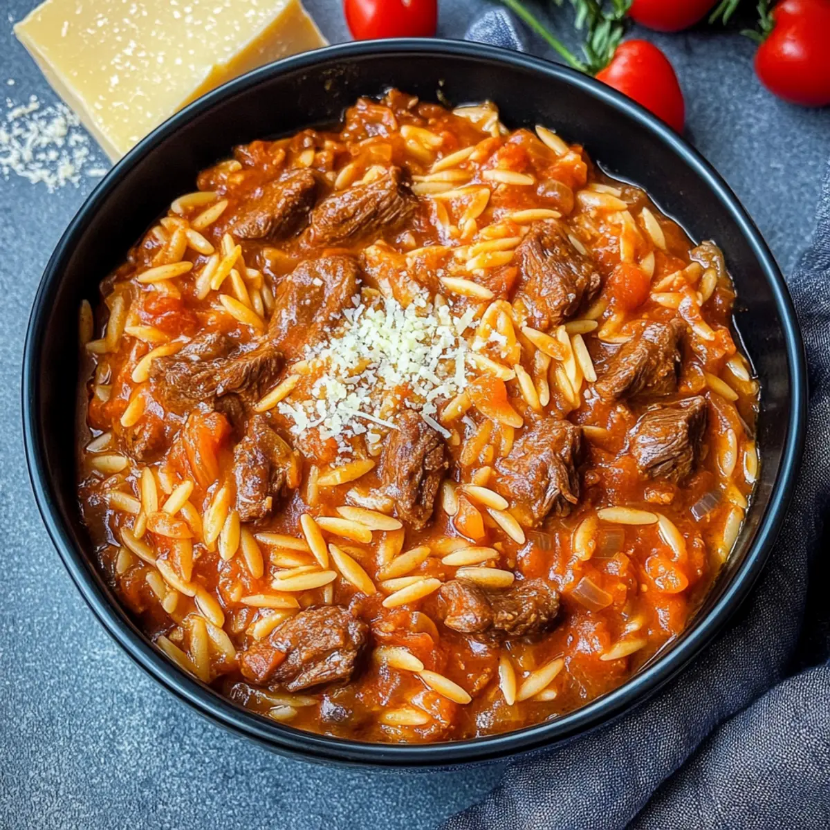 Comforting Greek Beef Stew with Orzo for Cozy Nights