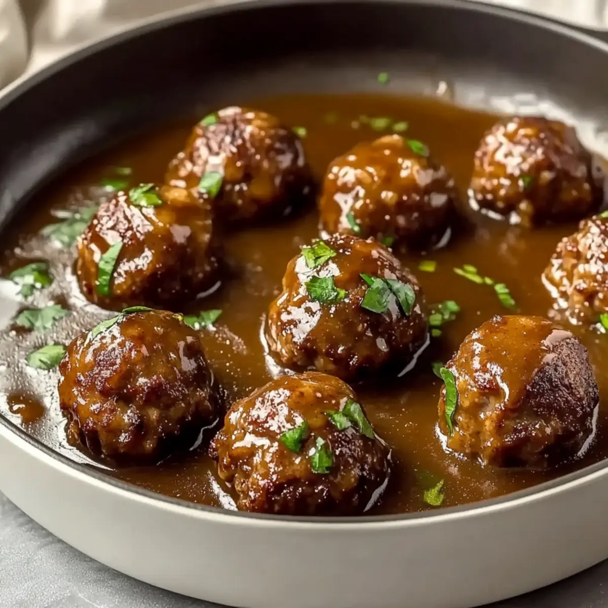 Tender Ground Beef Meatballs in Savory Gravy Bliss