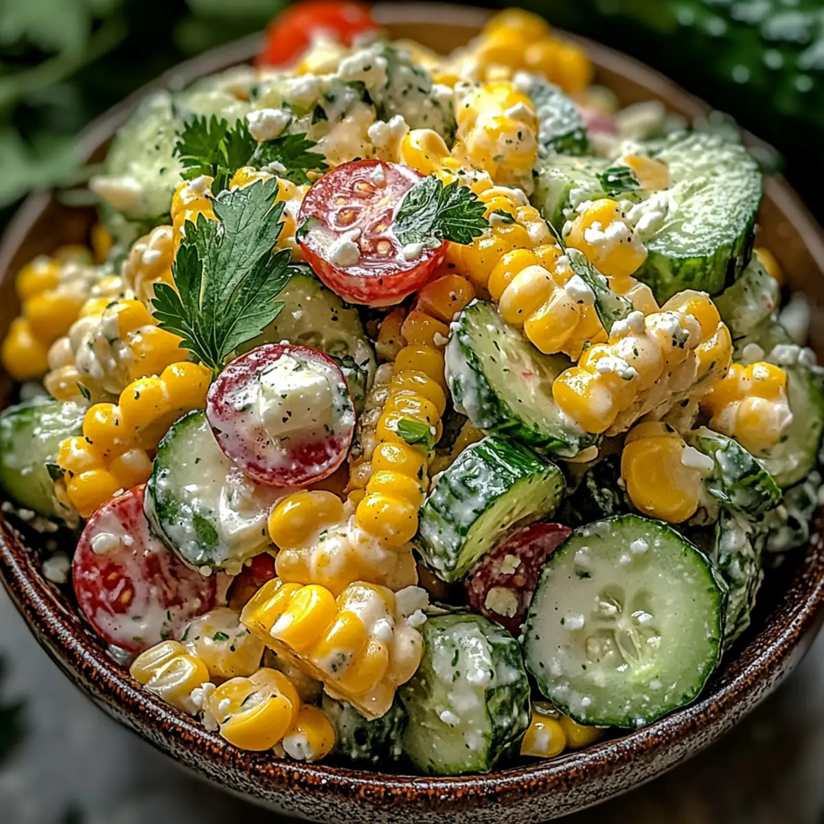 Street Corn Creamy Cucumber Salad for a Summer Refresh