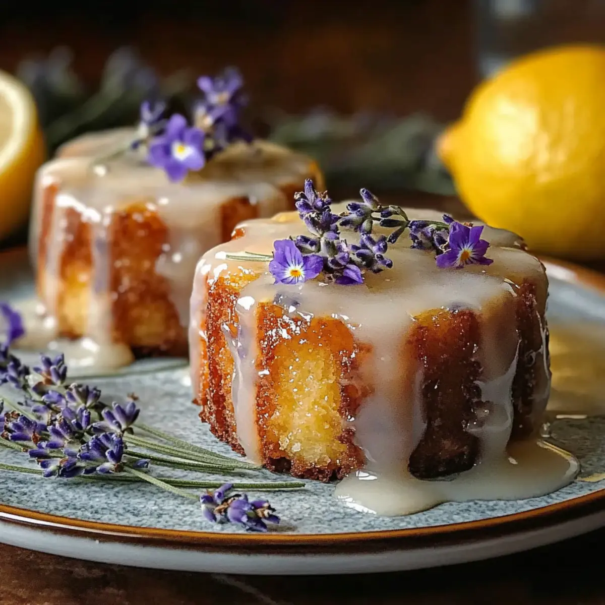 Delightful Mini Lemon Cakes with Lavender Glaze Bliss
