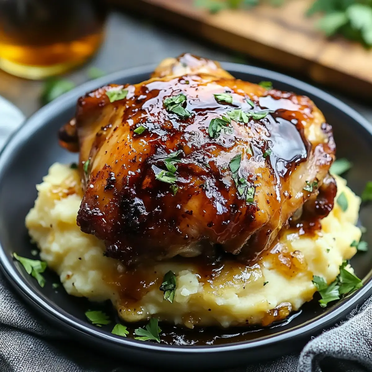 Chipotle Honey Chicken Thighs With Smoky Gouda Mash Bliss