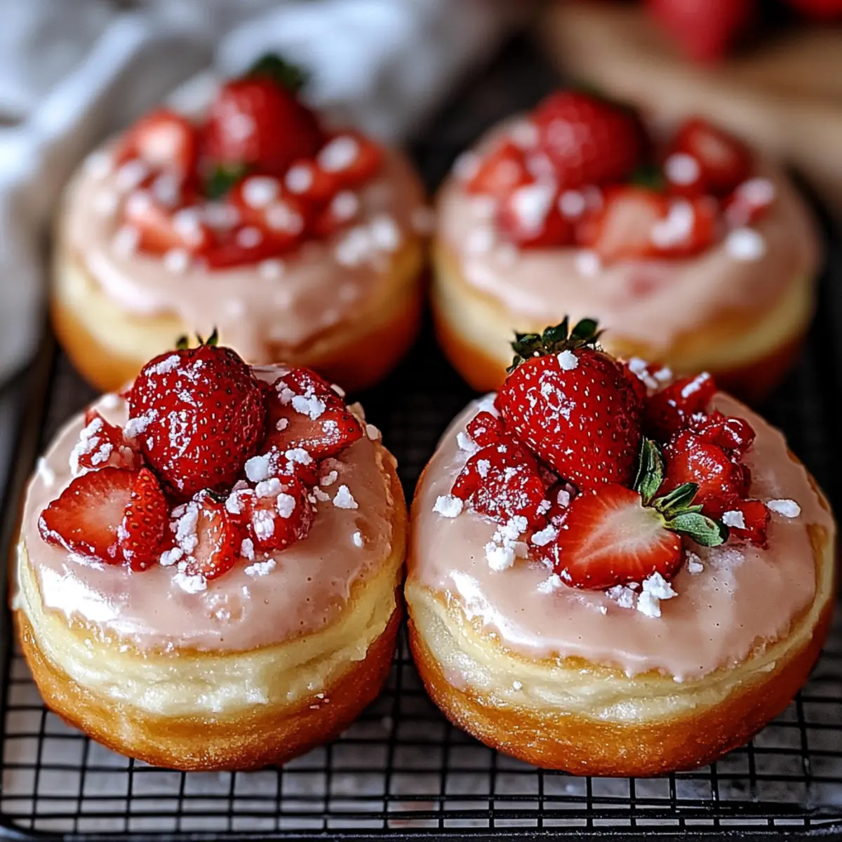 Strawberry Cheesecake Stuffed Donuts for a Delightful Treat